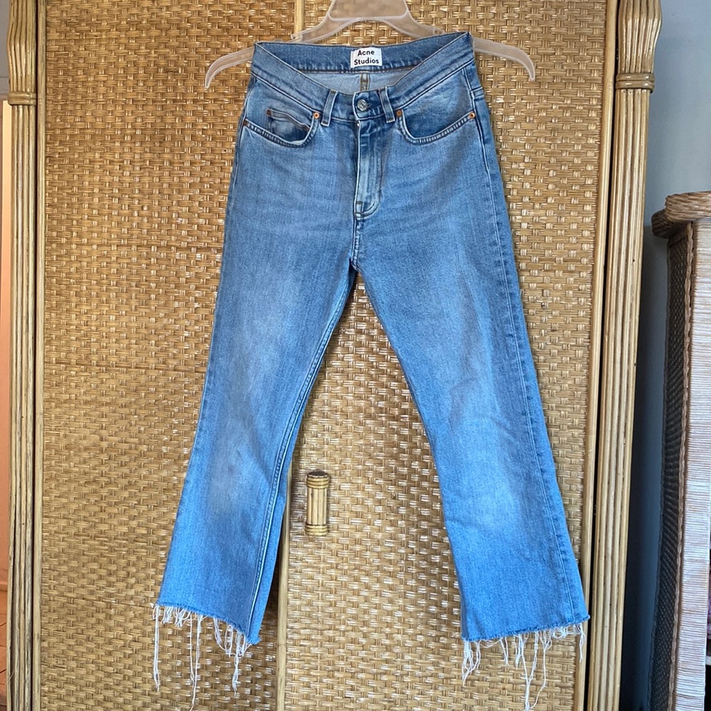 Acne Studios denim jeans sz 25 cropped kick flares medium wash great condition